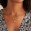 Polished clover lab-grown diamond necklace in solid 14K yellow gold, view 3