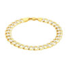 14K Two-Tone Gold Pave Curb Bracelet