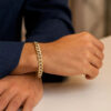 14K Two-Tone Gold Pave Curb Bracelet