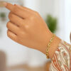 4.2 mm 7 1/2 inch paperclip chain bracelet in solid 14K yellow gold, view 5