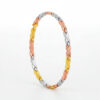 Textured bracelet in solid 14K tri-colour gold