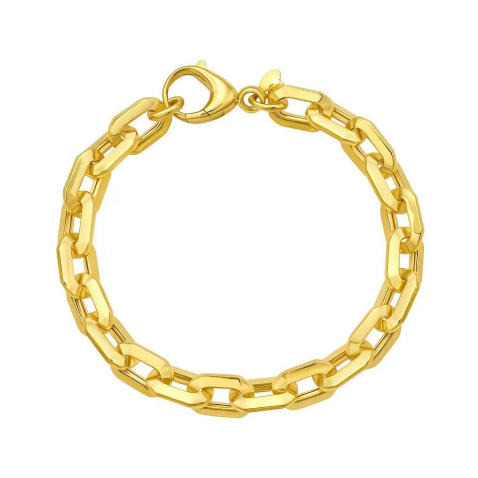 14K Yellow Gold Faceted Octagonal Link Chain