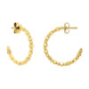 Pebble hoop earrings in solid 14K yellow gold