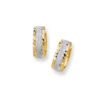 14K Two-Tone Gold Huggie Earrings