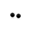 5 mm stud black faceted cubic zirconia earrings in solid 14K white gold