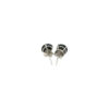 5 mm stud black faceted cubic zirconia earrings in solid 14K white gold, view 3