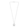 Sterling Silver, Rhodium Plated Oval Necklace
