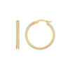 14K Two-Tone Gold Round Hoop Earrings
