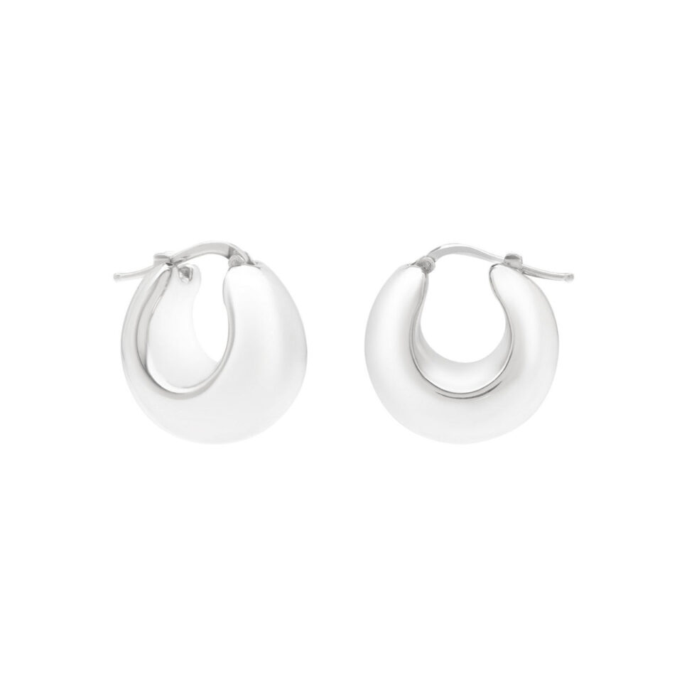 Sterling Silver Large Graduated Hoop Earrings