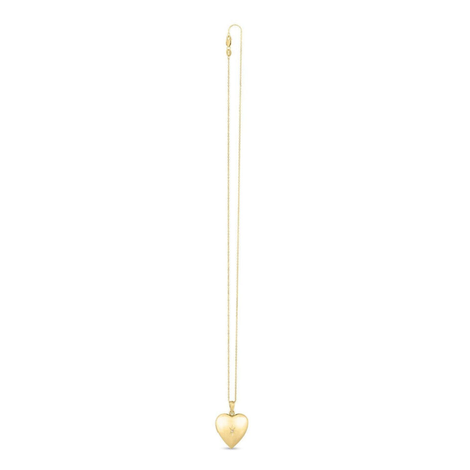 14K Yellow Gold Heart Lab-Grown Diamond Necklace
