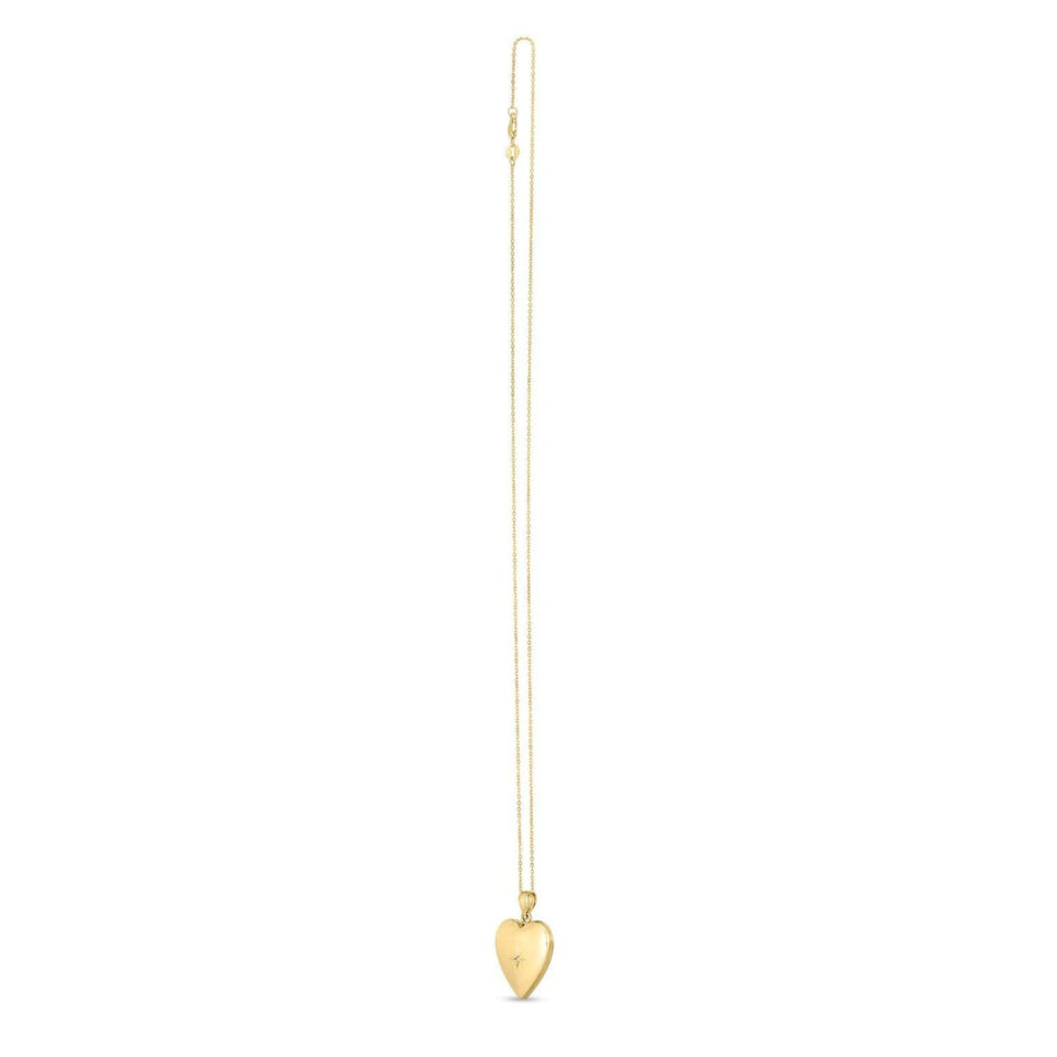 14K Yellow Gold Heart Lab-Grown Diamond Necklace