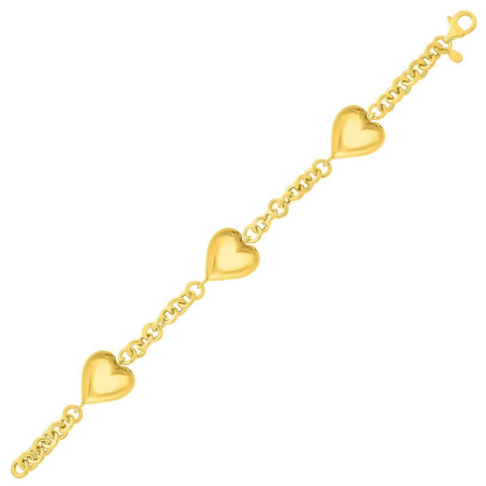 Heart Bracelet, Gold-Plated Sterling Silver