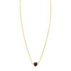 Heart garnet necklace in solid 14K yellow gold