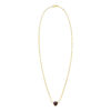 Heart garnet necklace in solid 14K yellow gold, view 2