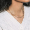 14K Yellow Gold Textured Paperclip Chain