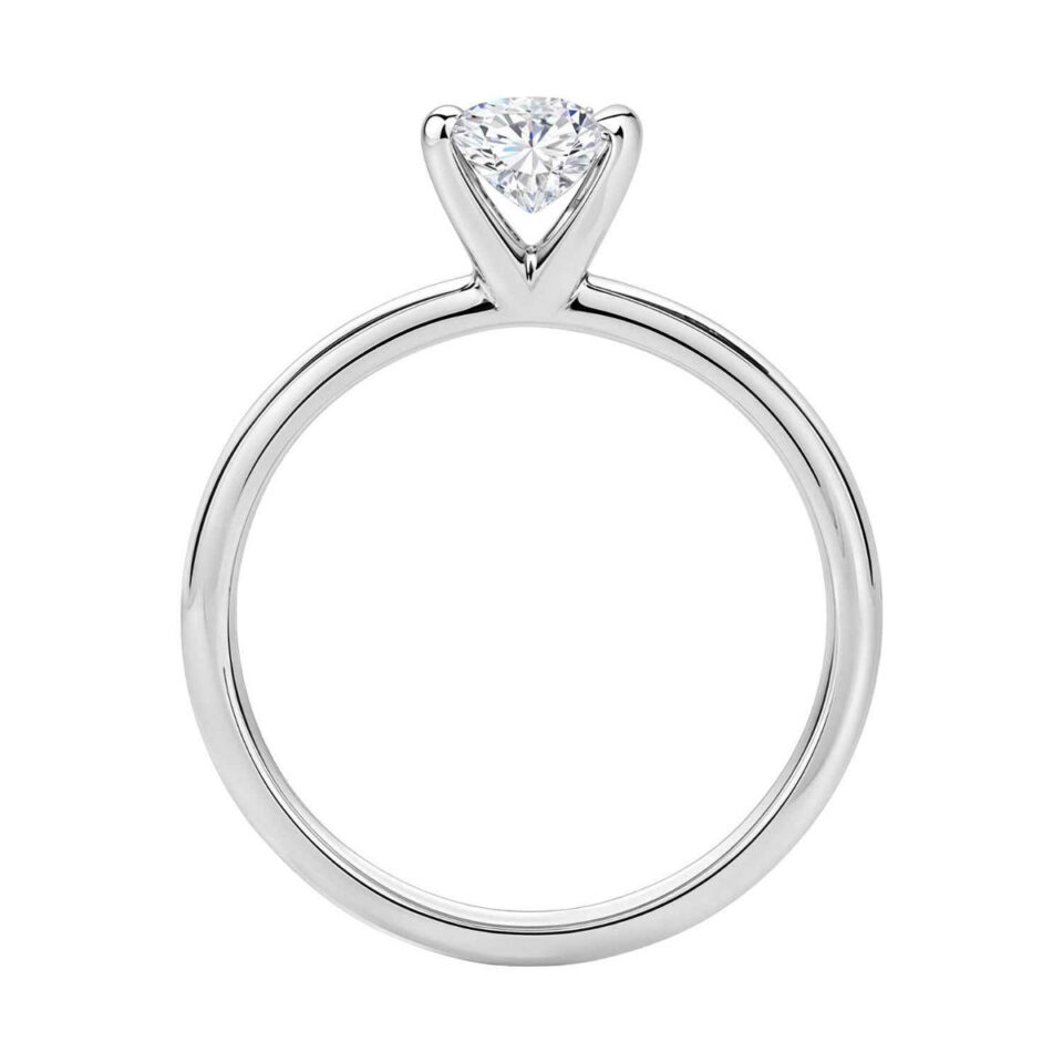 1 ct tw lab-grown diamond solitaire princess ring in solid 10K white gold, engagement ring, view 4