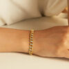 14K Two-Tone Gold Pave Curb Bracelet 5.70mm