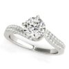 1 1/8 ct tw lab-grown diamond spiral pronged engagement ring in solid 14K white gold