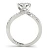 1 1/8 ct tw lab-grown diamond spiral pronged engagement ring in solid 14K white gold, view 2