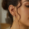 10K Two-Tone Gold Oval Hoop Earrings