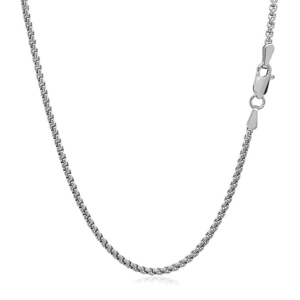 14K White Gold Round Chain 1.60mm