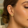14K Yellow Gold Clover Stud Earrings