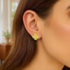 14K Yellow Gold Clover Stud Earrings