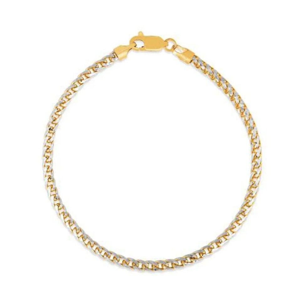 14K Yellow Gold Round Pave Bracelet