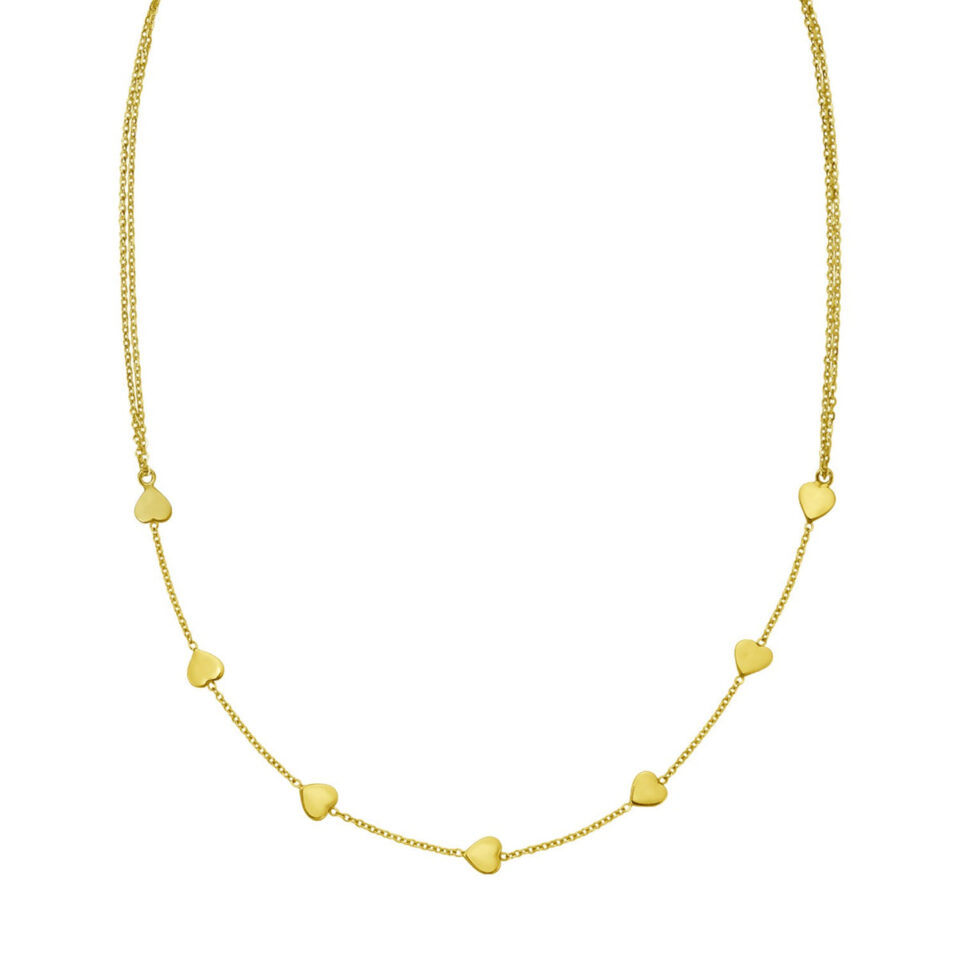 14K Yellow Gold Adjustable Heart Necklace 4.1g