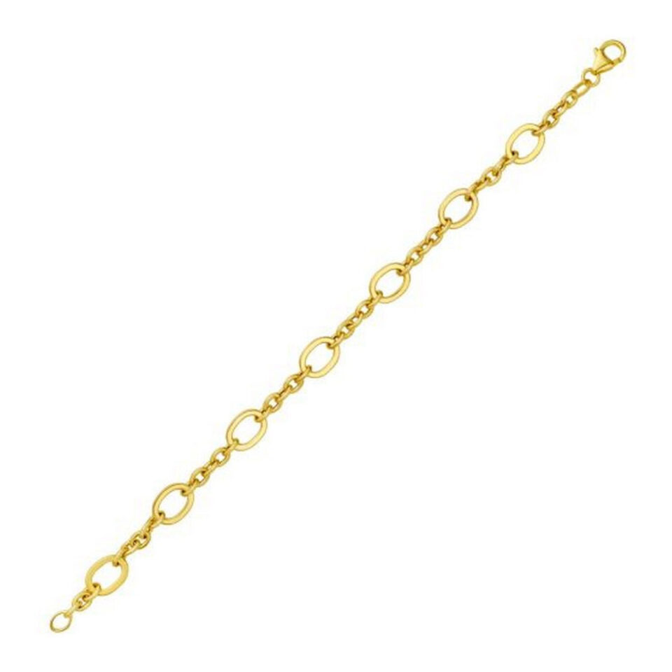 14K Yellow Gold Oval Necklace