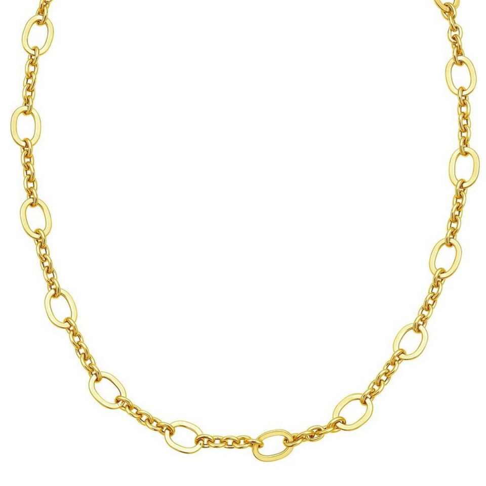 14K Yellow Gold Oval Necklace