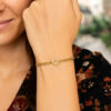 Heart curb bracelet in solid 14K yellow gold, view 5
