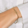 Heart curb bracelet in solid 14K yellow gold, view 9