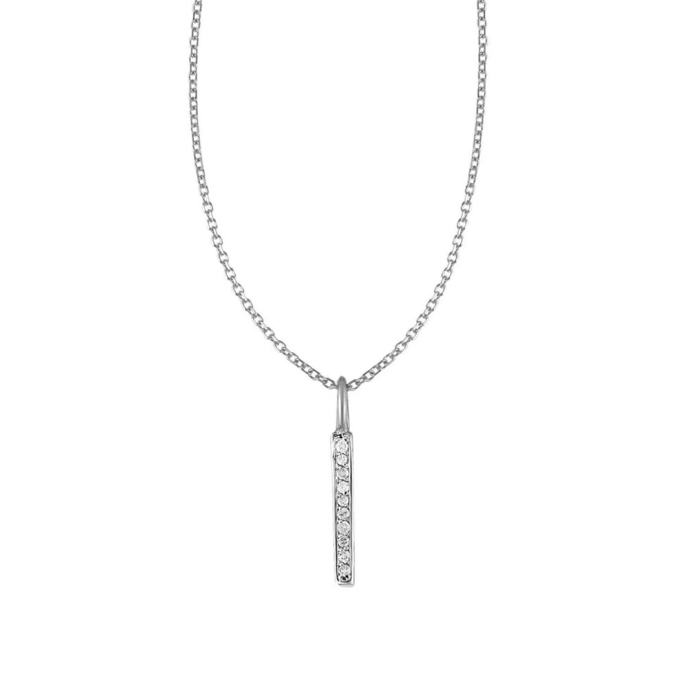 14K White Gold Lab-Grown Diamond Pendant Diamonds