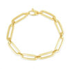 7 mm 7 1/2 inch bombay paperclip chain bracelet in solid 14K yellow gold