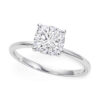 2 ct tw lab-grown diamond solitaire cushion ring in solid 10K white gold, engagement ring, view 2