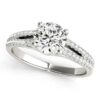 14K White Gold Lab-Grown Diamond Split Shank Round Engagement Ring, 1 1/8 ct tw