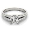 14K White Gold Lab-Grown Diamond Split Shank Round Engagement Ring, 1 1/8 ct tw
