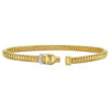 Lab-grown diamond cuff in solid 14K yellow gold, view 2