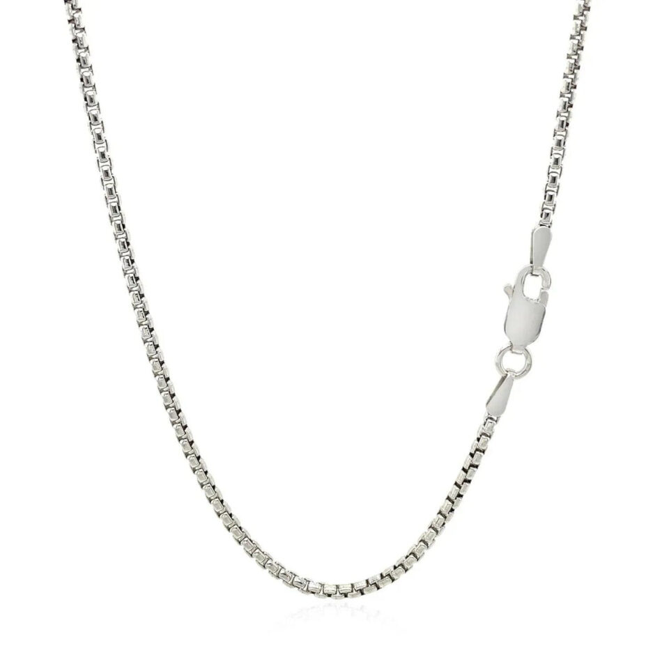 Sterling Silver, Rhodium Plated Round 1.80mm