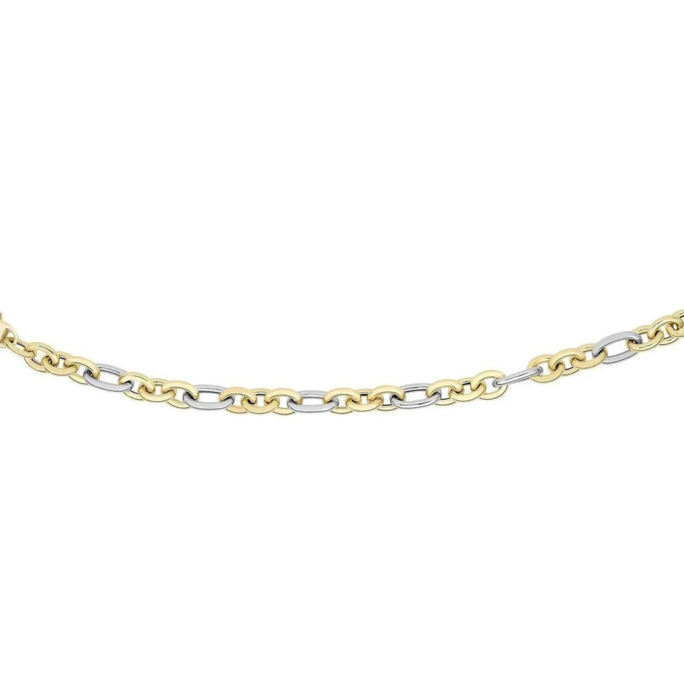 14K Two-Tone Gold Oval Bracelet