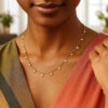 14K Yellow Gold Dangling Stars Necklace