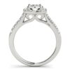 Halo lab-grown diamond 1 1/2 ct tw in solid 14K white gold, engagement ring, view 2