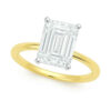 3 ct tw lab-grown diamond radiant solitaire ring in solid 10K yellow gold, engagement ring, view 2