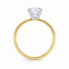 3 ct tw lab-grown diamond radiant solitaire ring in solid 10K yellow gold, engagement ring, view 4