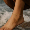 14K Yellow Gold Paperclip Anklet