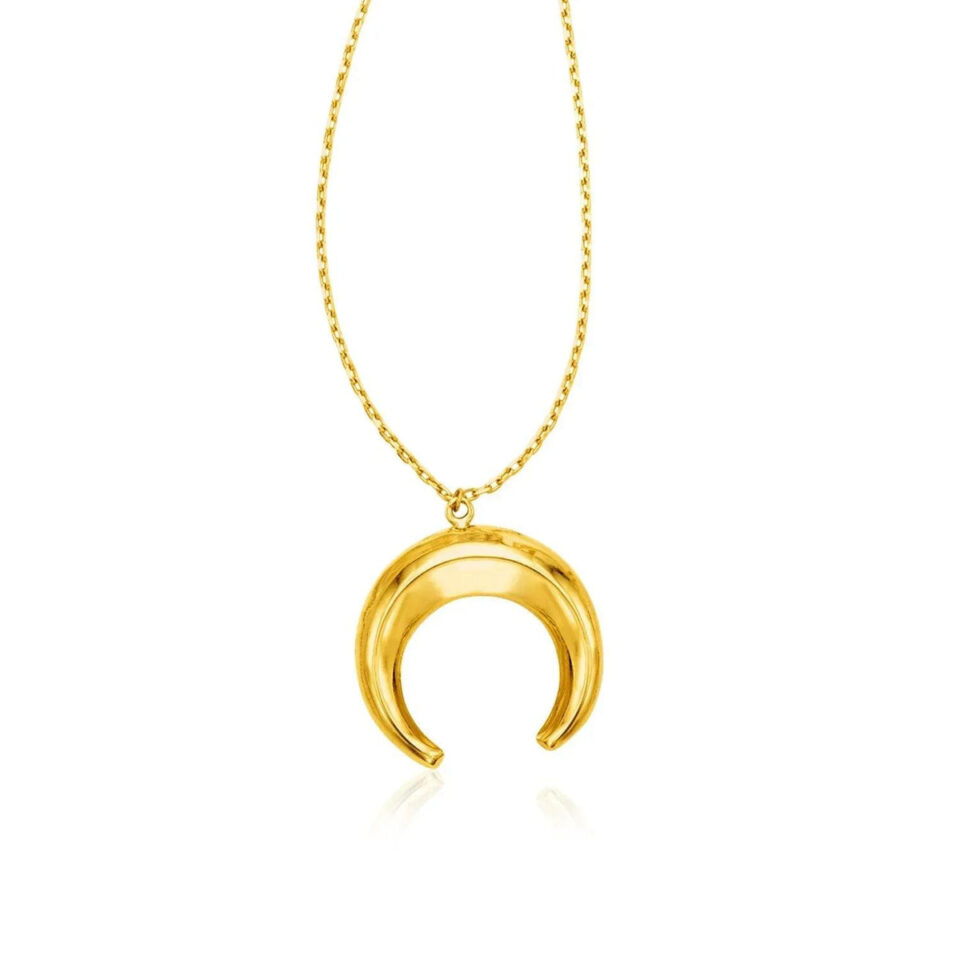 14K Yellow Gold Moon Pendant