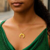 Moon pendant in solid 14K yellow gold, view 3