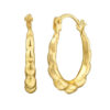 14K Yellow Gold Round Hoop Earrings Back