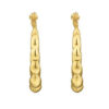 14K Yellow Gold Round Hoop Earrings Back
